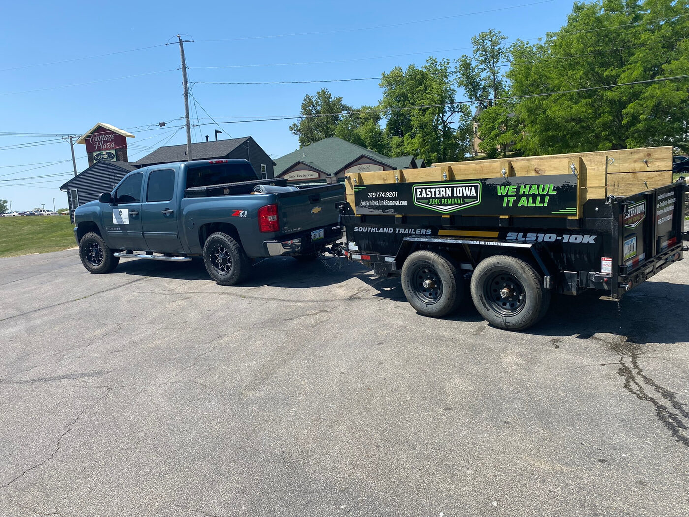Eastern Iowa Junk Removal truck and trailer